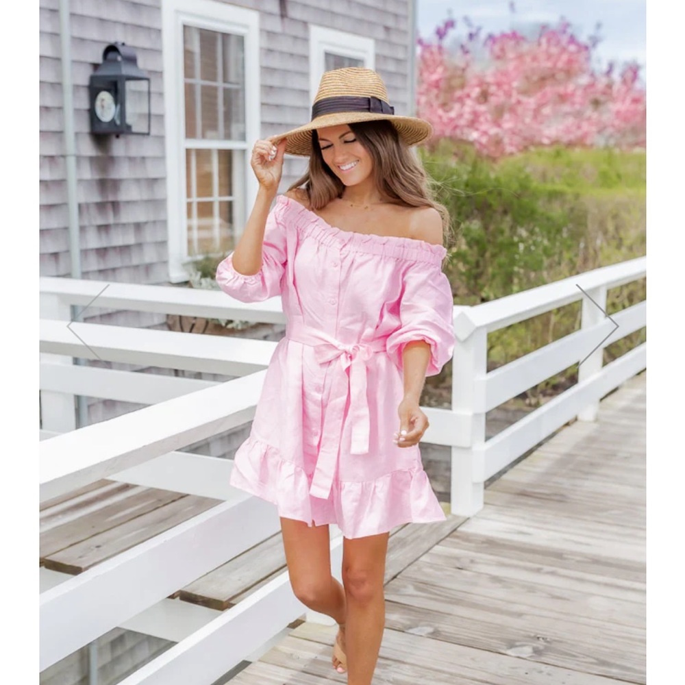 Pink Lily x cmcoving pink off the shoulder dress